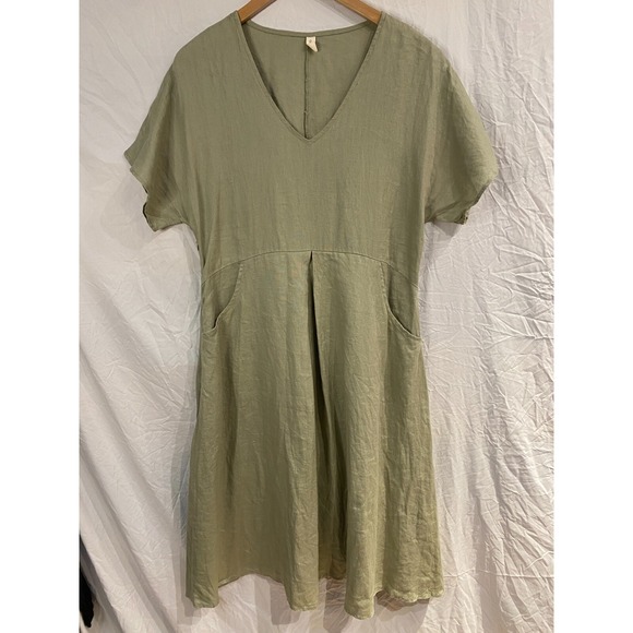 Crae Cove Dresses & Skirts - Grae Cove Ainsley Dress Womens XS Linen Knee Length Beach Costal Summer Minimal